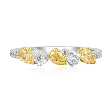 Aurora White Gold Yellow Diamond Ring thumbnail