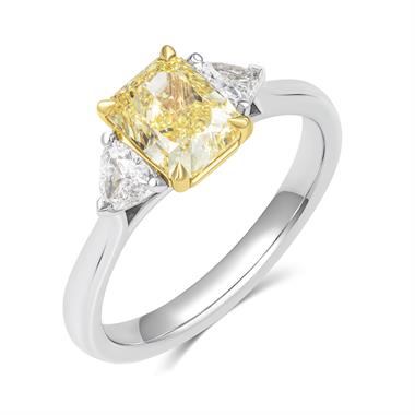 Platinum Yellow Radiant Diamond Engagement Ring 1.50ct thumbnail