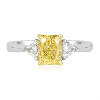 Platinum Yellow Radiant Diamond Engagement Ring 1.50ct thumbnail
