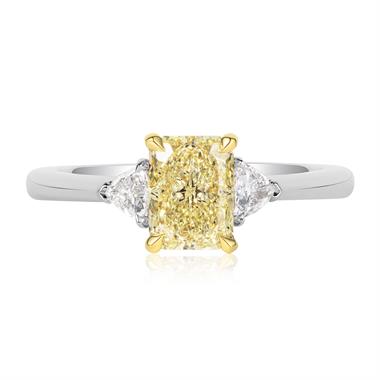 Platinum Champagne Radiant Diamond Engagement Ring 1.25ct thumbnail