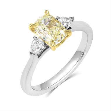 Platinum Yellow Cushion Diamond Engagement Ring 1.50ct thumbnail