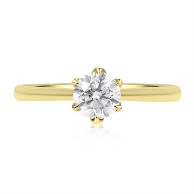 18ct Yellow Gold Diamond Solitaire Engagement Ring 0.70ct thumbnail