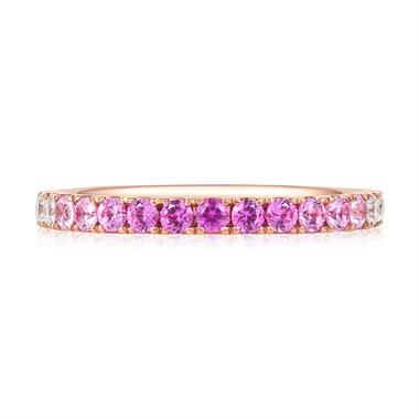 Bonbon 18ct Rose Gold Pink Sapphire Eternity Ring thumbnail