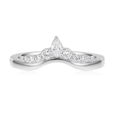 Platinum Diamond Set Shaped Wedding Ring 0.25ct thumbnail