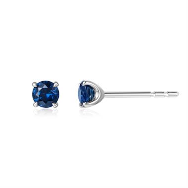 18ct White Gold Blue Sapphire Stud Earrings thumbnail