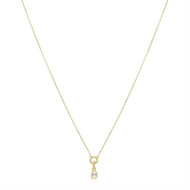 18ct Yellow Gold Emerald Cut Diamond Rope Necklace thumbnail