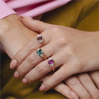 18ct Rose Gold Berry Sapphire and Diamond Ring thumbnail