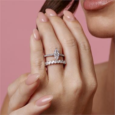 Platinum Marquise Shape Diamond Solitaire Engagement Ring 1.25ct thumbnail