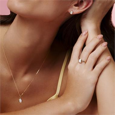 18ct Yellow Gold Pear Opal Earrings thumbnail