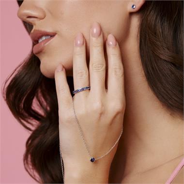 18ct White Gold Sapphire Solitaire Necklace thumbnail