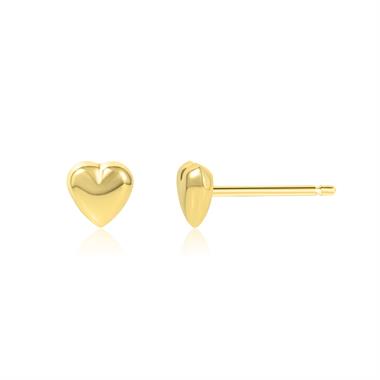 18ct Yellow Gold Heart Stud Earrings thumbnail
