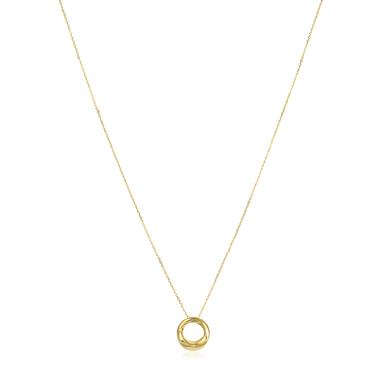 Aira 18ct Yellow Gold Twisted Circle Necklace thumbnail