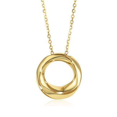Aira 18ct Yellow Gold Twisted Circle Necklace thumbnail