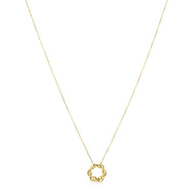 Aira 18ct Yellow Gold Twisted Circle Necklace thumbnail