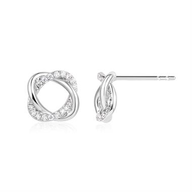 Aira 18ct White Gold Diamond Earrings thumbnail