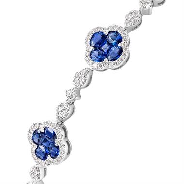 Fleur 18ct White Gold Sapphire and Diamond Bracelet thumbnail
