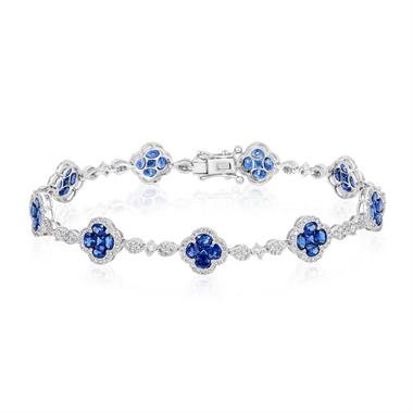 Fleur 18ct White Gold Sapphire and Diamond Bracelet thumbnail