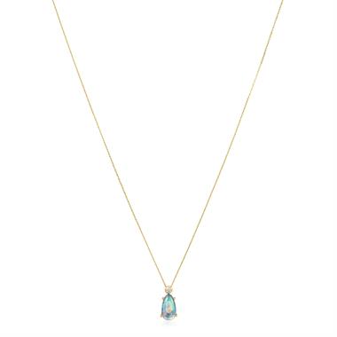 18ct Yellow Gold Black Opal Necklace thumbnail