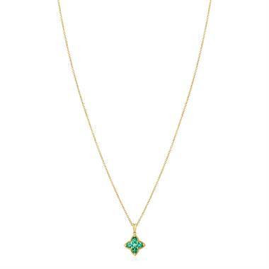 Fleur 18ct Yellow Gold Emerald Pendant thumbnail