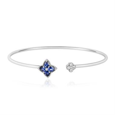 Fleur 18ct White Gold Sapphire Bangle thumbnail