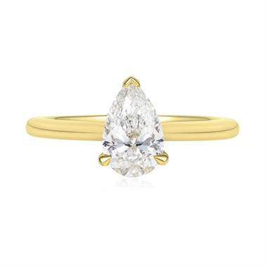 18ct Yellow Gold Pear Diamond Solitaire Engagement Ring 1.21ct thumbnail