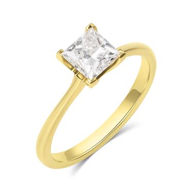 18ct Yellow Gold Princess Cut Diamond Solitaire Engagement Ring 1.00ct thumbnail