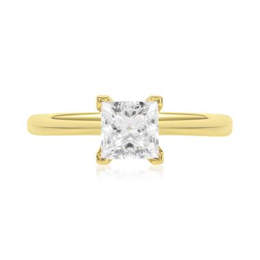 18ct Yellow Gold Princess Cut Diamond Solitaire Engagement Ring 1.00ct thumbnail