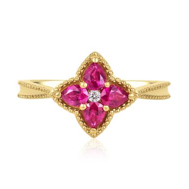 Fleur 18ct Yellow Gold Ruby Ring thumbnail