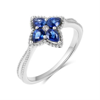 Fleur 18ct White Gold Sapphire Ring thumbnail