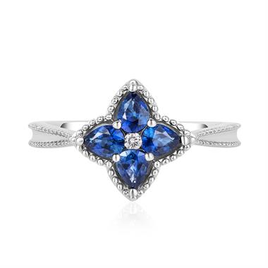 Fleur 18ct White Gold Sapphire Ring thumbnail