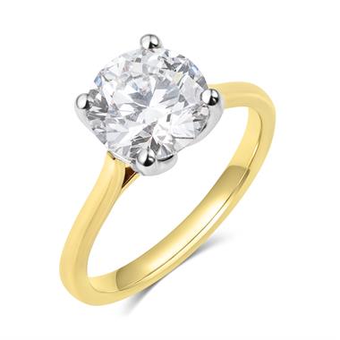 18ct Yellow Gold Lab Grown Round Diamond Engagement Ring 2.50ct thumbnail