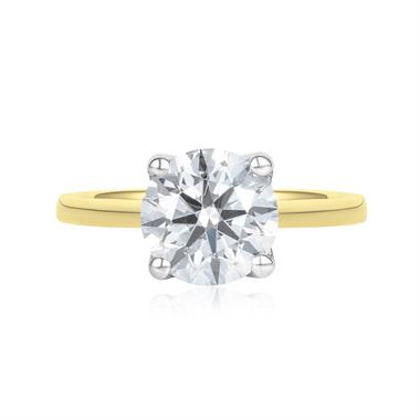 18ct Yellow Gold Lab Grown Round Diamond Engagement Ring 2.50ct thumbnail
