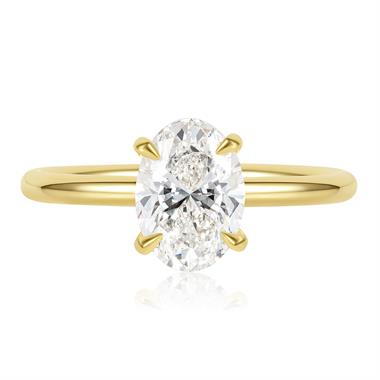 18ct Yellow Gold Oval Diamond Solitaire Engagement Ring 1.20ct thumbnail