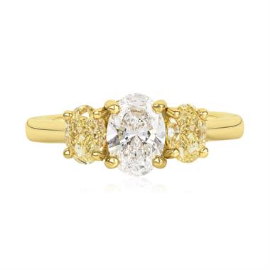 18ct Yellow Gold Oval Diamond Three Stone Engagement Ring 1.92ct thumbnail