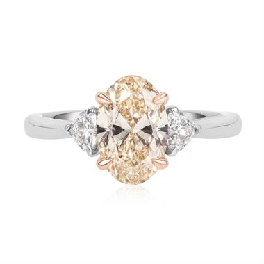 Platinum Oval Diamond Three Stone Engagement Ring 2.43ct thumbnail