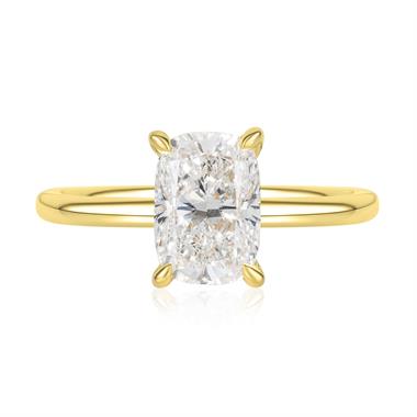18ct Yellow Gold Lab Grown Cushion Diamond Engagement Ring 2.00ct thumbnail