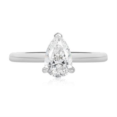 Platinum Pear Diamond Solitaire Engagement Ring 1.21ct thumbnail