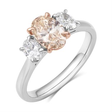 Platinum Oval Diamond Three Stone Engagement Ring 1.53ct thumbnail 