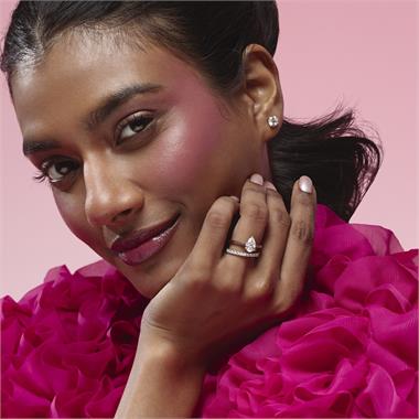 Platinum Pear Diamond Solitaire Engagement Ring 1.21ct thumbnail