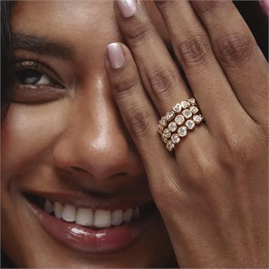 18ct Yellow Gold Bezel Set Diamond Half Eternity Ring 1.05ct thumbnail