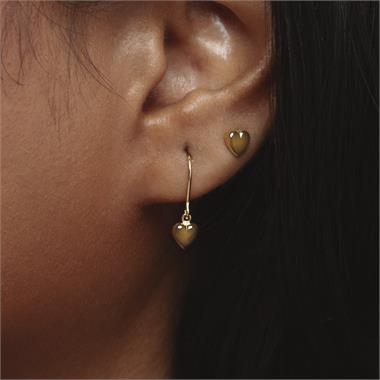 18ct Yellow Gold Heart Stud Earrings thumbnail