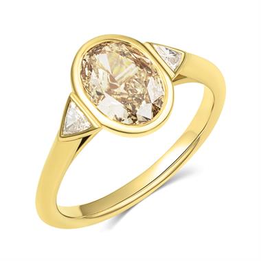 18ct Yellow Gold Champagne Diamond Engagement Ring 1.71ct thumbnail