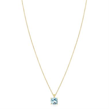 18ct Yellow Gold Web Cut Aquamarine Pendant thumbnail