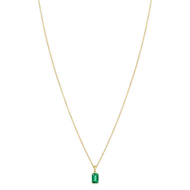 18ct Yellow Gold Emerald Cut Emerald Pendant thumbnail