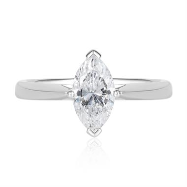 Platinum Marquise Cut Diamond Solitaire Engagement Ring 1.00ct thumbnail