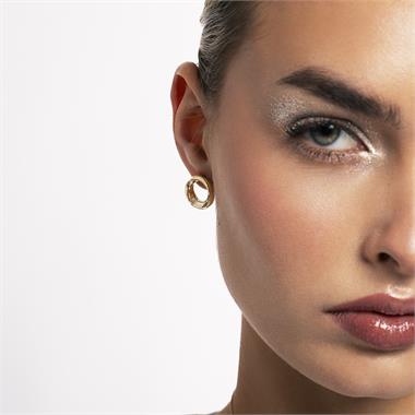 Aira 18ct Yellow Gold Twisted Circle Stud Earrings thumbnail