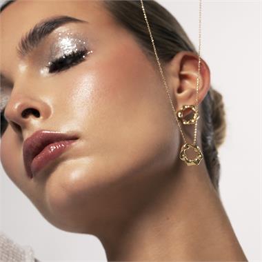 Aira 18ct Yellow Gold Twisted Circle Stud Earrings thumbnail