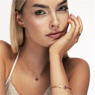 Fleur 18ct Yellow Gold Ruby Earrings thumbnail