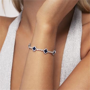 Fleur 18ct White Gold Sapphire and Diamond Bracelet thumbnail