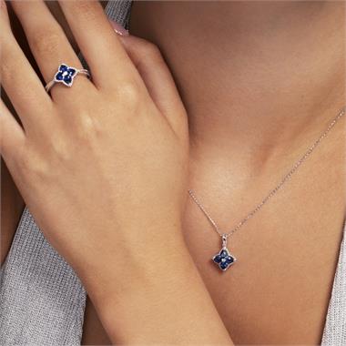 Fleur 18ct White Gold Sapphire Pendant thumbnail